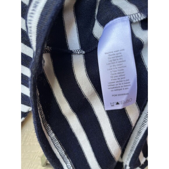 Rag & Bone womens Navy & White Stripe Mock Neck Cropped Sweater size Large $195 - Picture 10 of 10